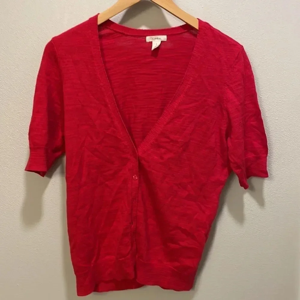Caslon woman’s three quarter length red sweater